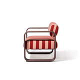 Business & Pleasure Contini Accent Chair - Terry Terracotta Stripe - Merlot Frame
