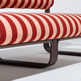 Business & Pleasure Contini Sofa - Terry Terracotta Stripe - Merlot Frame