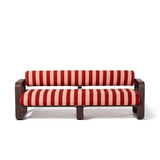 Business & Pleasure Contini Sofa - Terry Terracotta Stripe - Merlot Frame