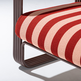 Business & Pleasure Contini Sofa - Terry Terracotta Stripe - Merlot Frame