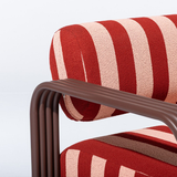 Business & Pleasure Contini Sofa - Terry Terracotta Stripe - Merlot Frame