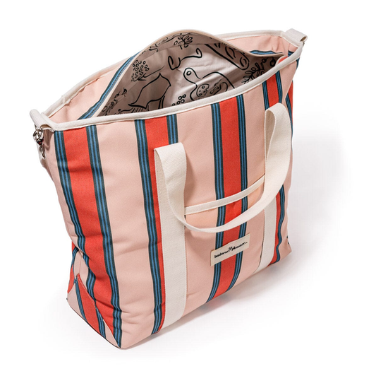 Business & Pleasure Cooler Tote Bag Bistro Dusty Pink Stripe