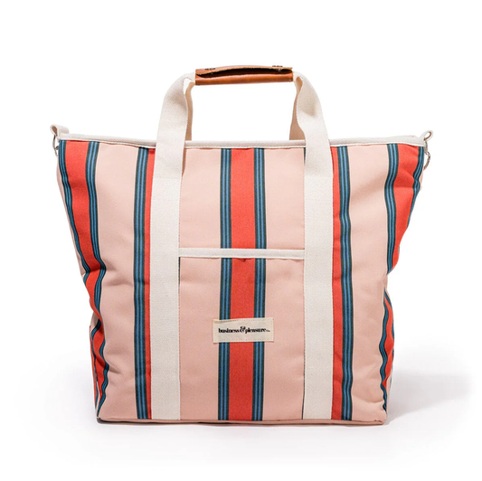 Business & Pleasure Cooler Tote Bag Bistro Dusty Pink Stripe