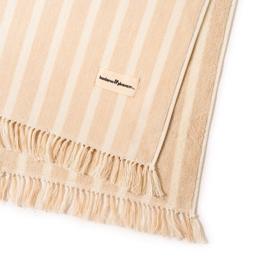 Business & Pleasure Beach Blanket - Monaco Natural Stripe