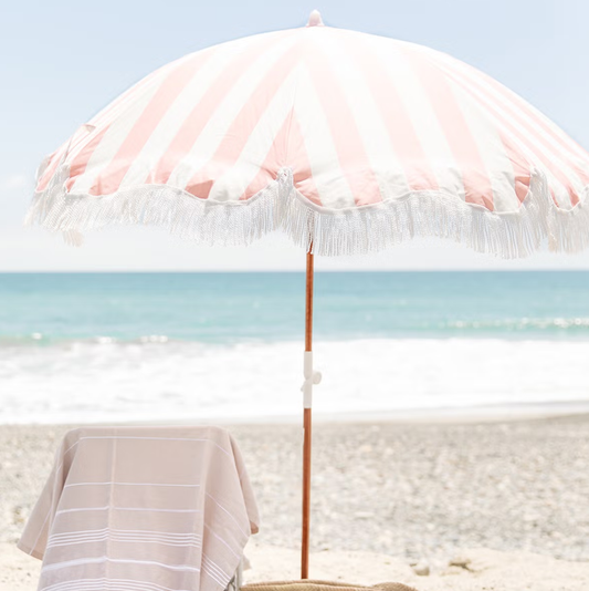 Business & Pleasure Pink Stripe Holiday Umbrella