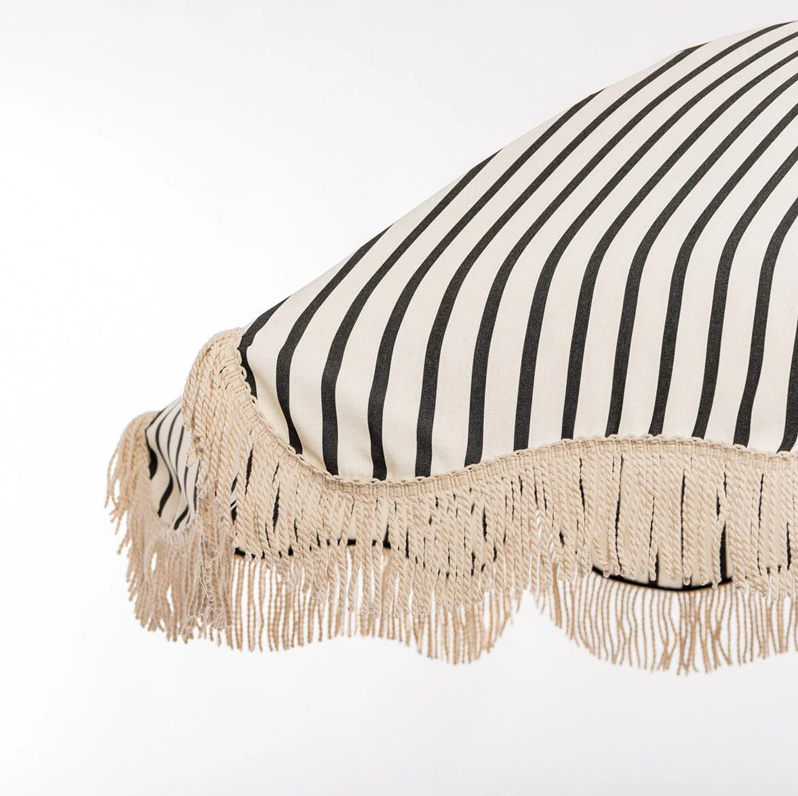 The Premium Beach Umbrella -Monaco Black Stripe