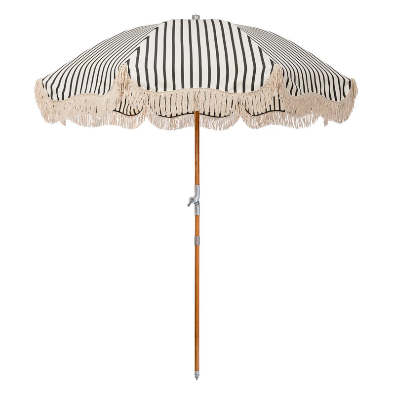 The Premium Beach Umbrella -Monaco Black Stripe