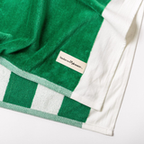 Business & Pleasure Beach Blanket - Crew Canyon Green Stripe