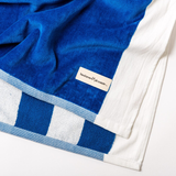 Business & Pleasure Beach Blanket - Crew Mediterranean Blue Stripe