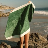 Business & Pleasure The Beach Towel - Crew Canyon Green Stripe