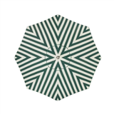 Business & Pleasure Market Umbrella - Terry Green Stripe 8"