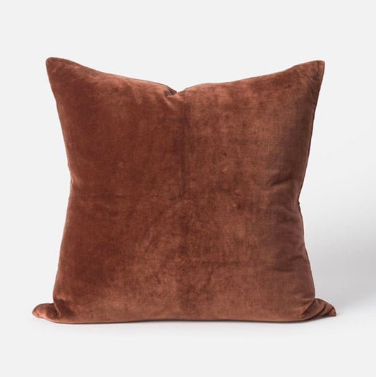 Citta Cotton Velvet Cushion Cover - Brick