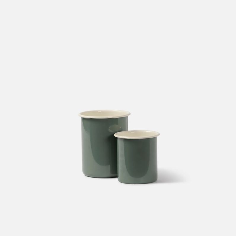 Citta Enamel Utensil Holder Olive/Cream