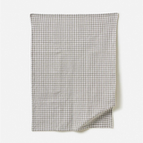 Citta Gingham Washed Cotton Tea Towel Grey