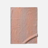 Citta Gingham Washed Cotton Tea Towel Brick