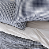 Citta Gingham Organic Gingham Navy Pillowcase Set