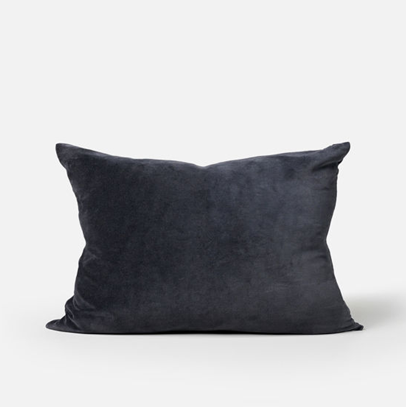 Citta Cotton Velvet Cushion Cover - Blue/Black