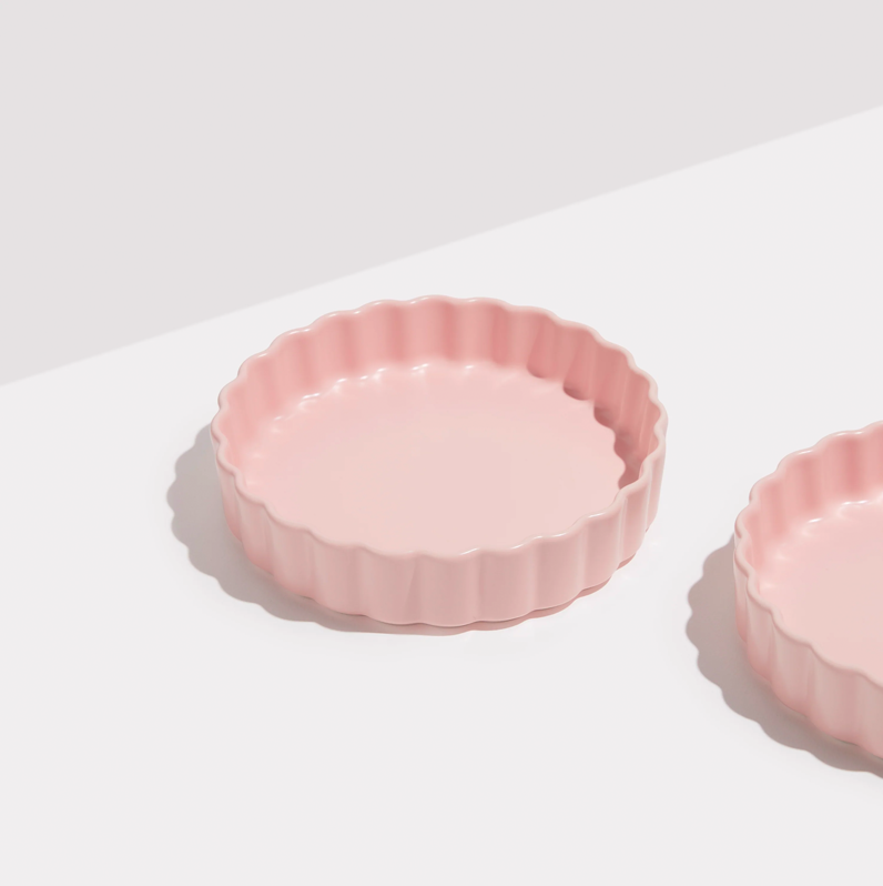 Fazeek Ceramic Wave Bowl - Set of 2 Pink