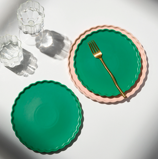 Fazeek Ceramic Side Plate - Set of 2 Forest Green