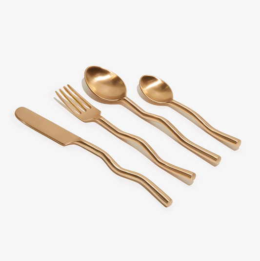 Fazeek Wave Cutlery Brass