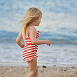 Nature Baby Frill Swimsuit Red Sea Stripe
