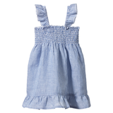 Nature Baby Gala Dress Linen Blue Stripe