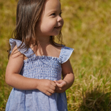 Nature Baby Gala Dress Linen Blue Stripe
