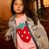 Goldie & Ace Jumbo Strawberry Piped Sweater