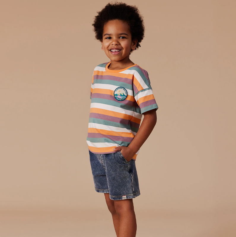 Goldie & Ace Dino Valley Nostalgia Stripe T-Shirt