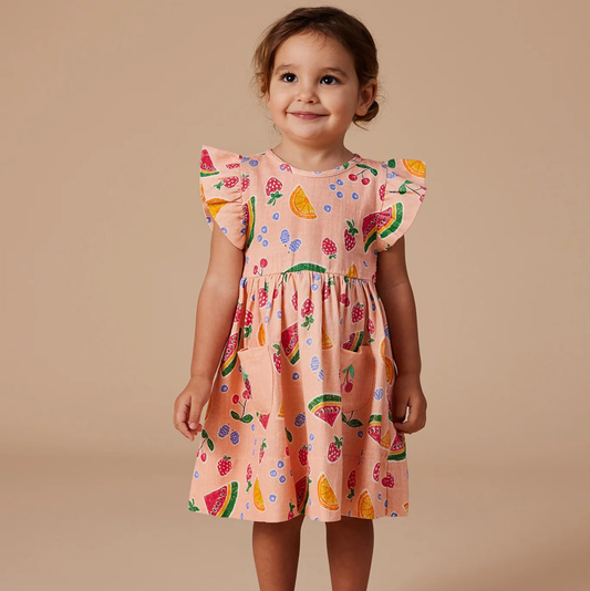 Goldie & Ace Lyla Linen Dress Fruit Salad