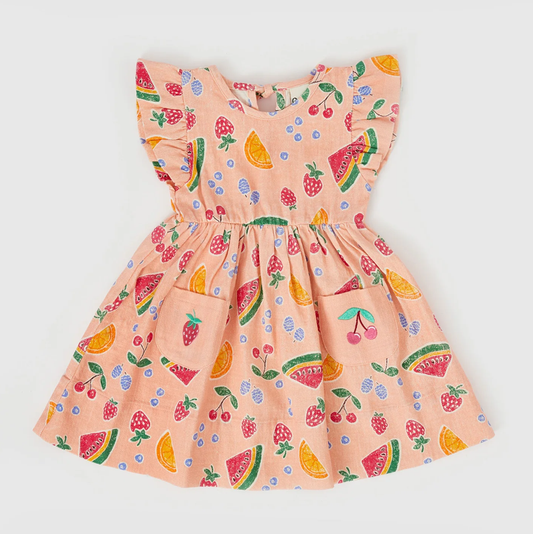 Goldie & Ace Lyla Linen Dress Fruit Salad