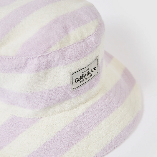 Goldie & Ace Smiley Terry Towelling Bucket Hat Lavender