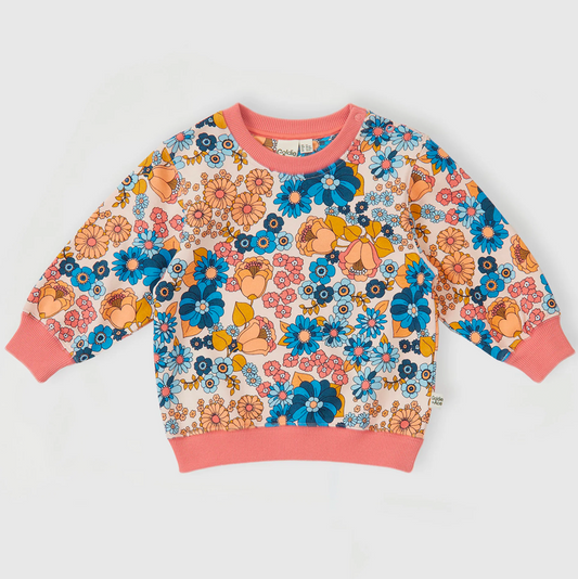 Goldie & Ace Willa Wildflower Day Relaxed Terry Sweater
