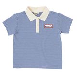 Goldie & Ace Navy Stripe Logo Polo Top