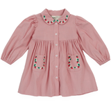 Goldie & Ace Wild Strawberry Corduroy Collar Dress