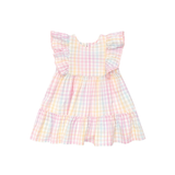 Huxbaby Rainbow Check Frill Dress