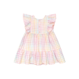 Huxbaby Rainbow Check Frill Dress