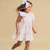 Huxbaby Rainbow Check Frill Dress