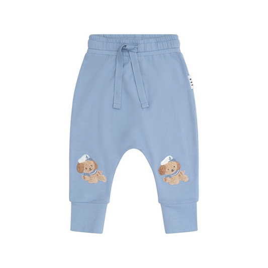 Huxbaby Sailor Pup Drop Crotch Pants Cornflower