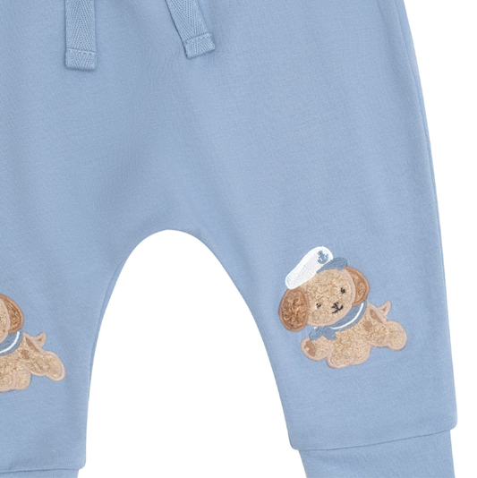 Huxbaby Sailor Pup Drop Crotch Pants Cornflower