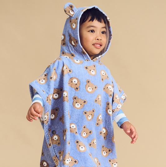 Huxbaby Huxbear Swim Poncho Cornflower