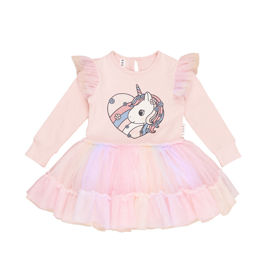 Huxbaby Love Heart Unicorn Ballet Dress