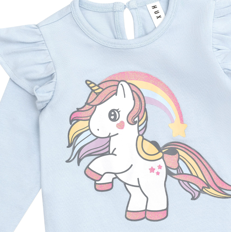 Huxbaby Rainbow Unicorn Frill Top Ice Water