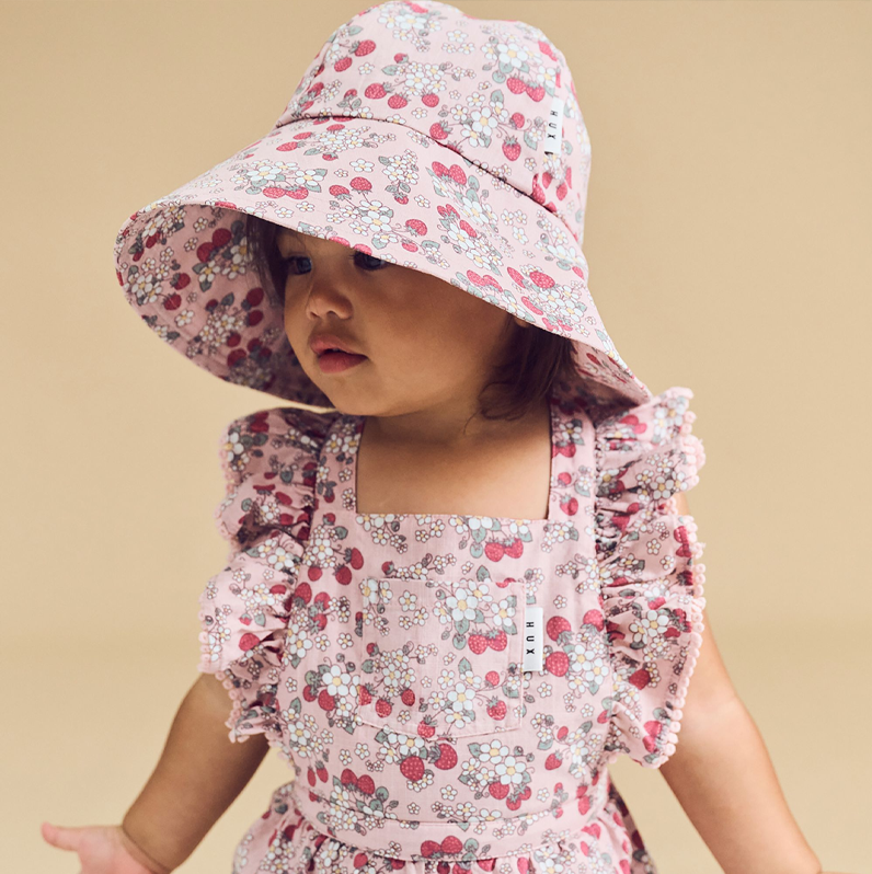 Huxbaby Vintage Strawberry Sun Hat Blush