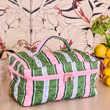 Kip & Co Cactus Stripe Quilted Cotton Toiletry Case