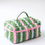 Kip & Co Cactus Stripe Quilted Cotton Toiletry Case