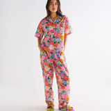 Kip & Co Follow The Sun Adult Organic Cotton Short Sleeve Shirt & Pant Pyjama Set