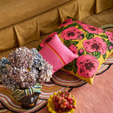 Kip & Co Golden Peony Embroidered Cushion