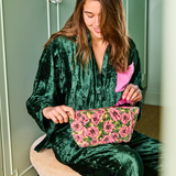 Kip & Co Golden Peony Velvet Toiletry Bag