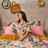 Kip & Co Hydrangea Blue Organic Cotton European Pillowcases 2P Set